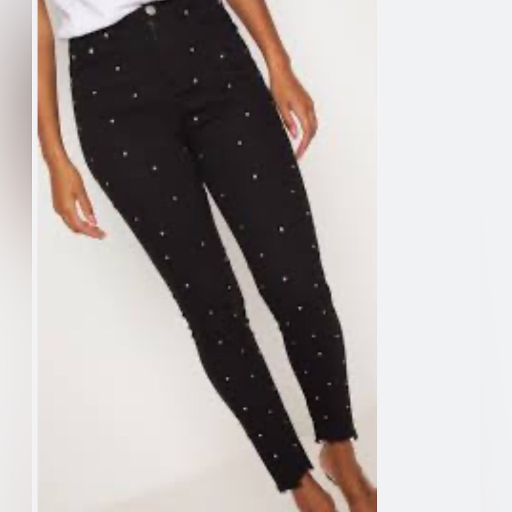 Levi’s 711 Mid Rise Skinny Black Jeans W/Diamond Rhinestone, SZ 27